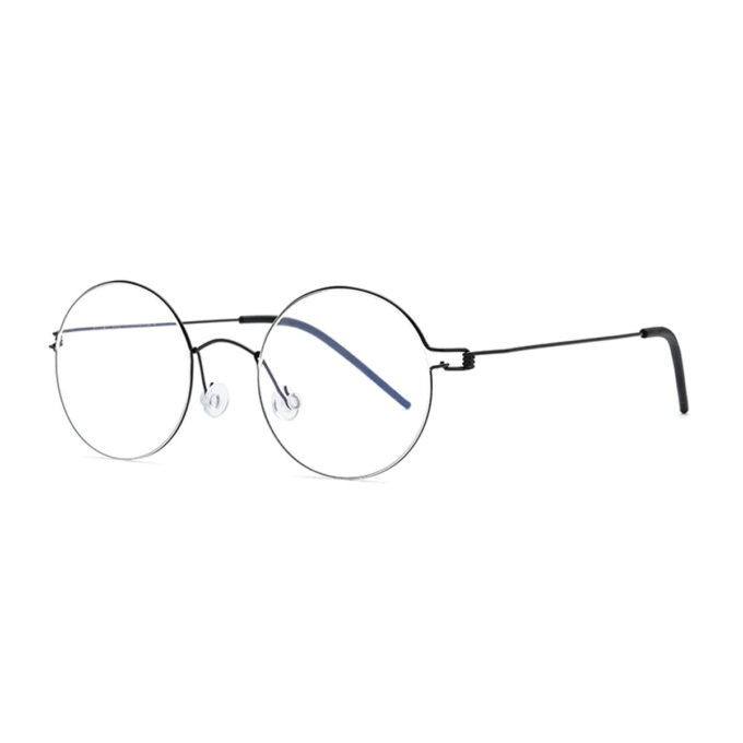 Screwless eyeglasses frame titanium black