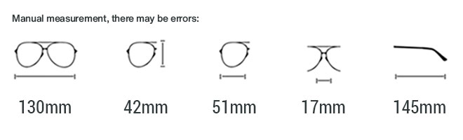 HEDDA Pure Titanium Cat-Eye Glasses Frames size chart