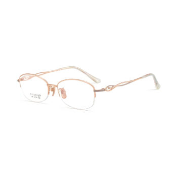 Titanium-Bayonetta-Glasses-Frames-Rose-Gold-Coffee Lateral-View