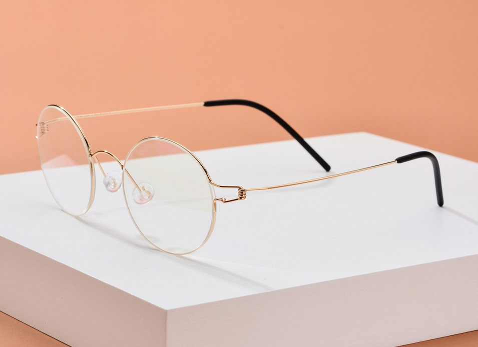 Screwless Round Titanium Eyeglass Frames