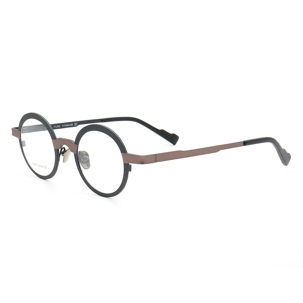 Retro Titanium Glasses Frames Oval for Men Women Comfortable to Wear Black