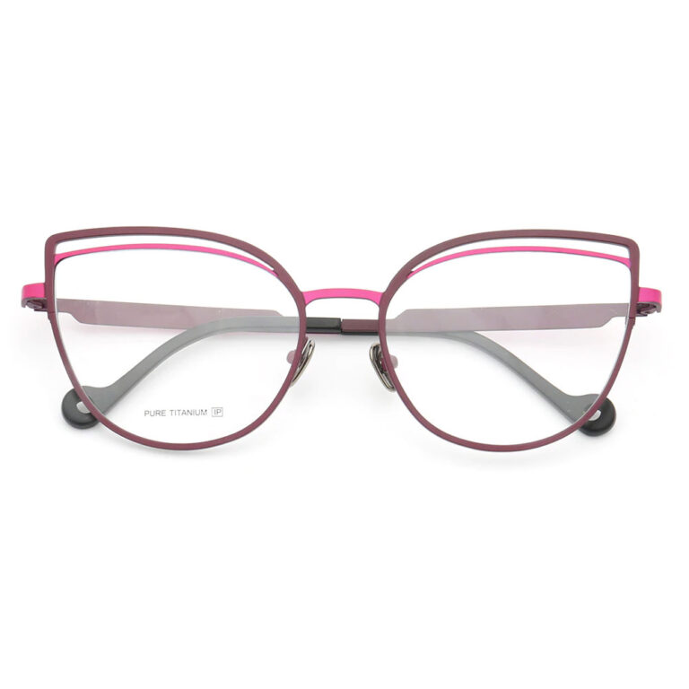 Celestia Pure Titanium Cat Eye Glasses Frames Titanium Optix