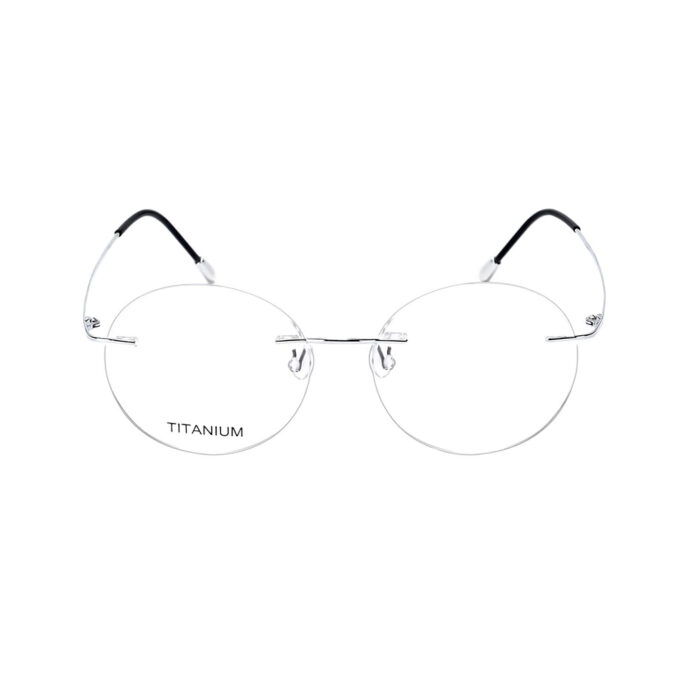 Titanium-Memory-Metal-Rimless-Eyeglass-Frames-Silver