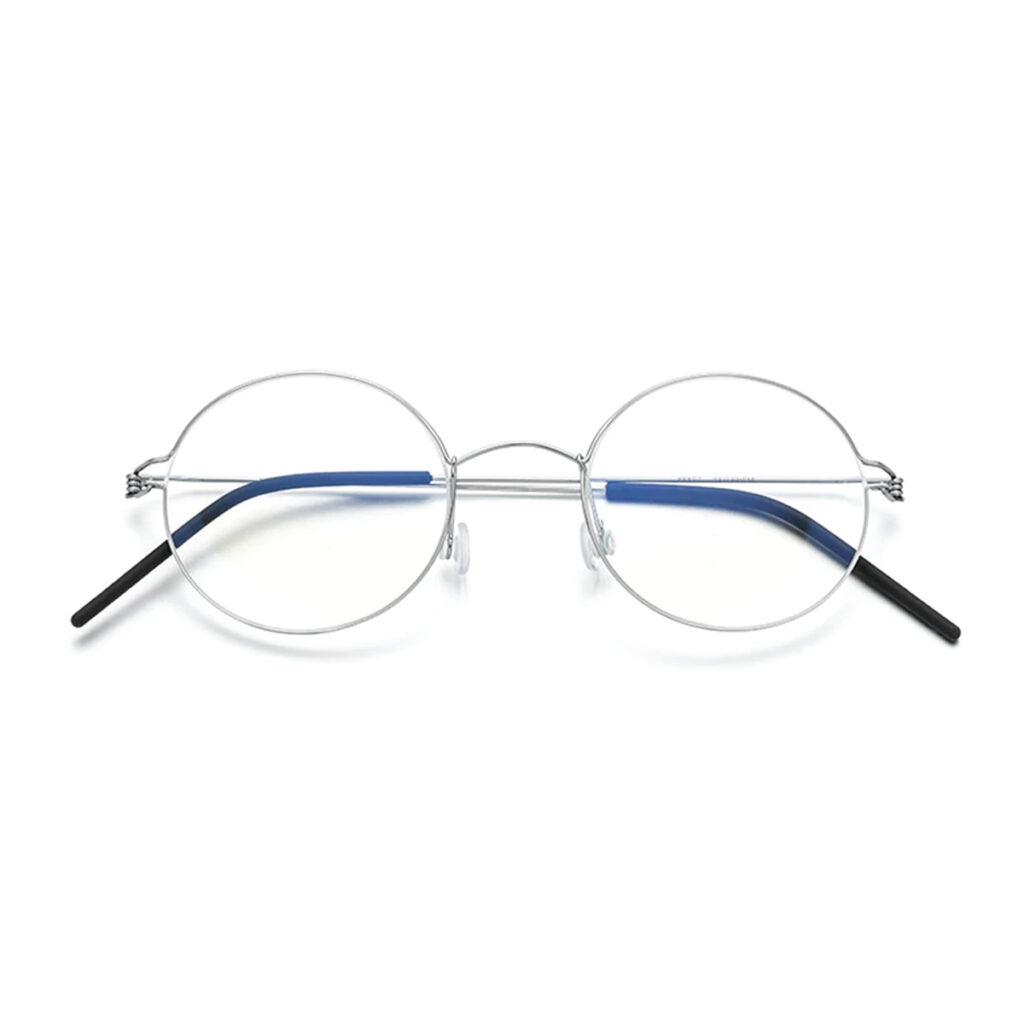 Screwless round titanium eyeglass frames | Titanium Optix