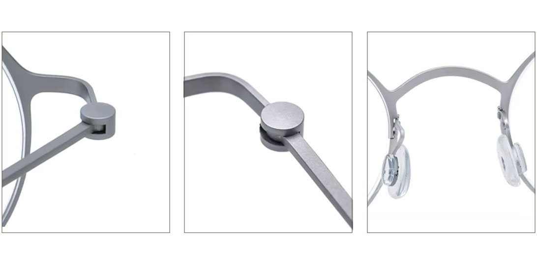 THETA Screwless Round Frame Cylinder Hinge and Bridge Detail