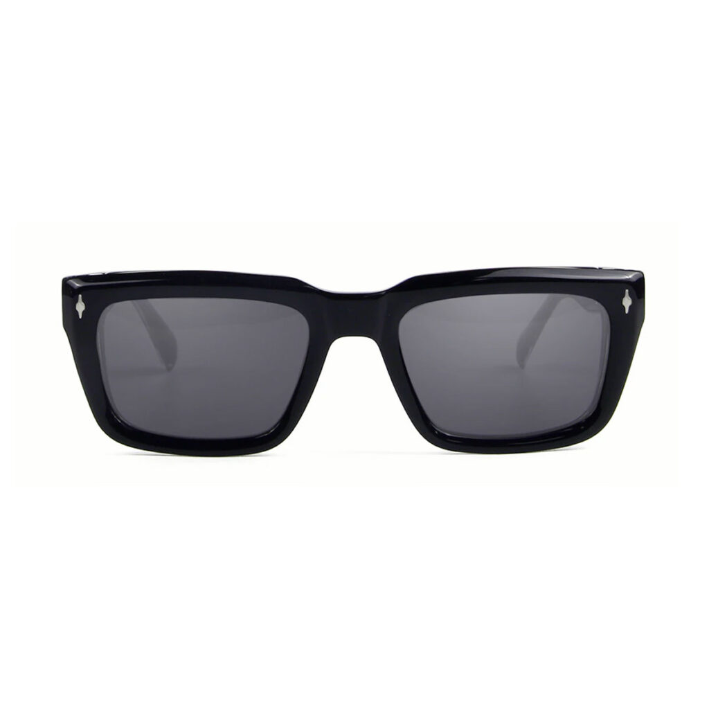 Rectangle Sunglasses in Black Acetate Titanium Optix