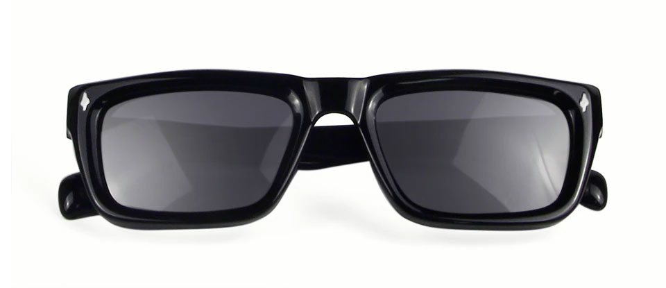 Rectangle Sunglasses in Black Acetate