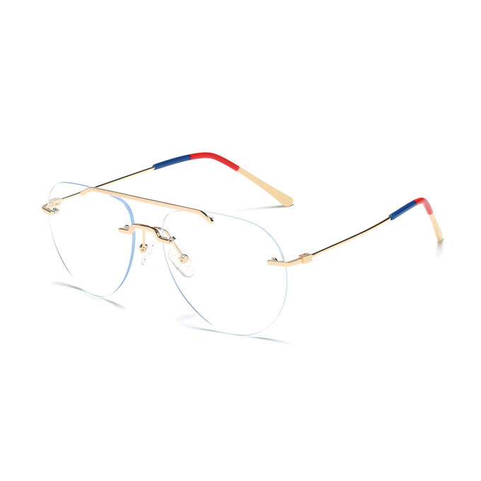Gold-Rimless-Aviator-Eyeglass-Frames