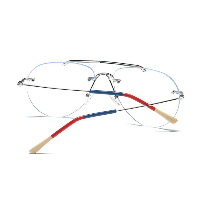Silver-Rimless-Aviator-Eyeglass-Frames