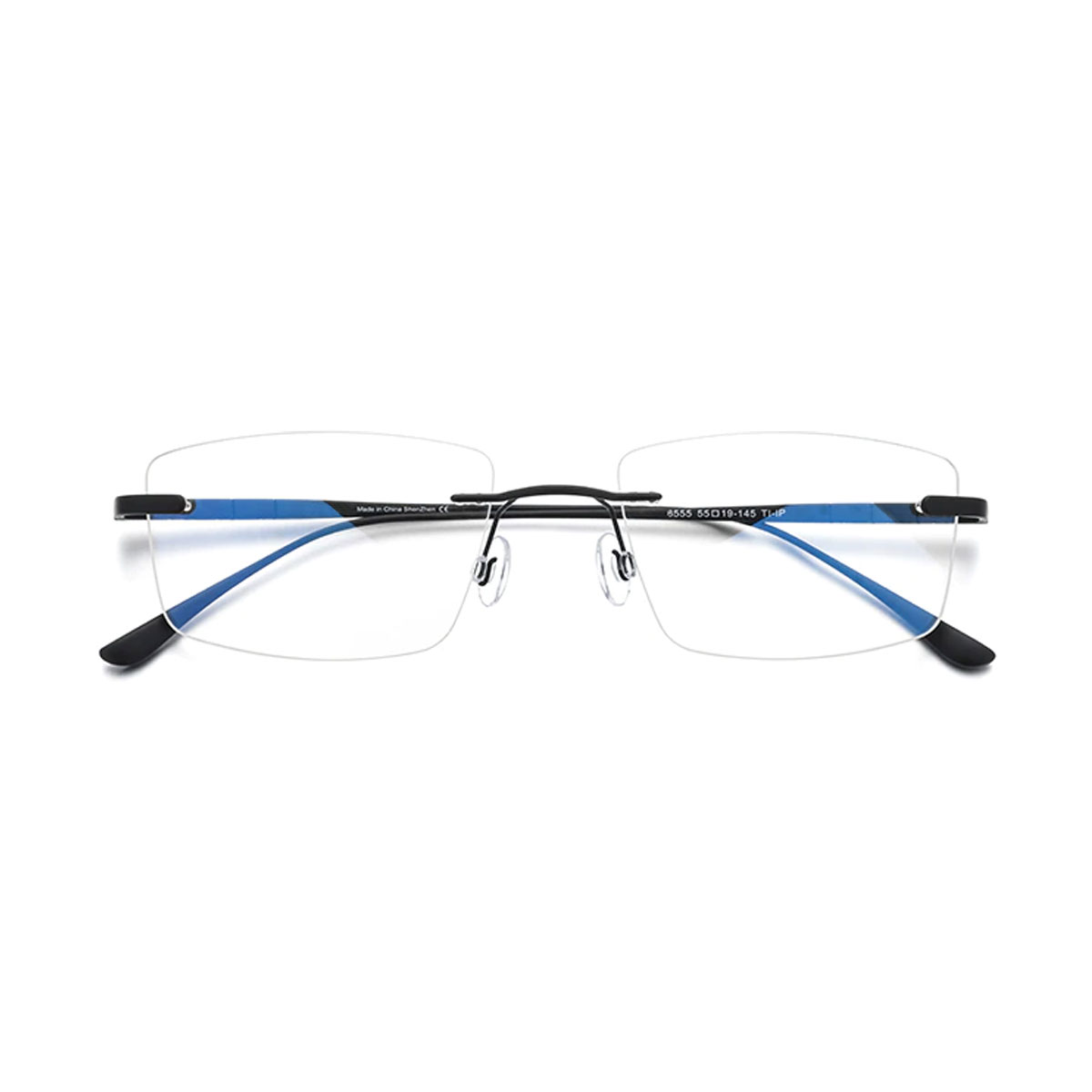 TERAISE Pure Titanium Half-Frame Eyeglasses Working/Business Durable Spectacles 