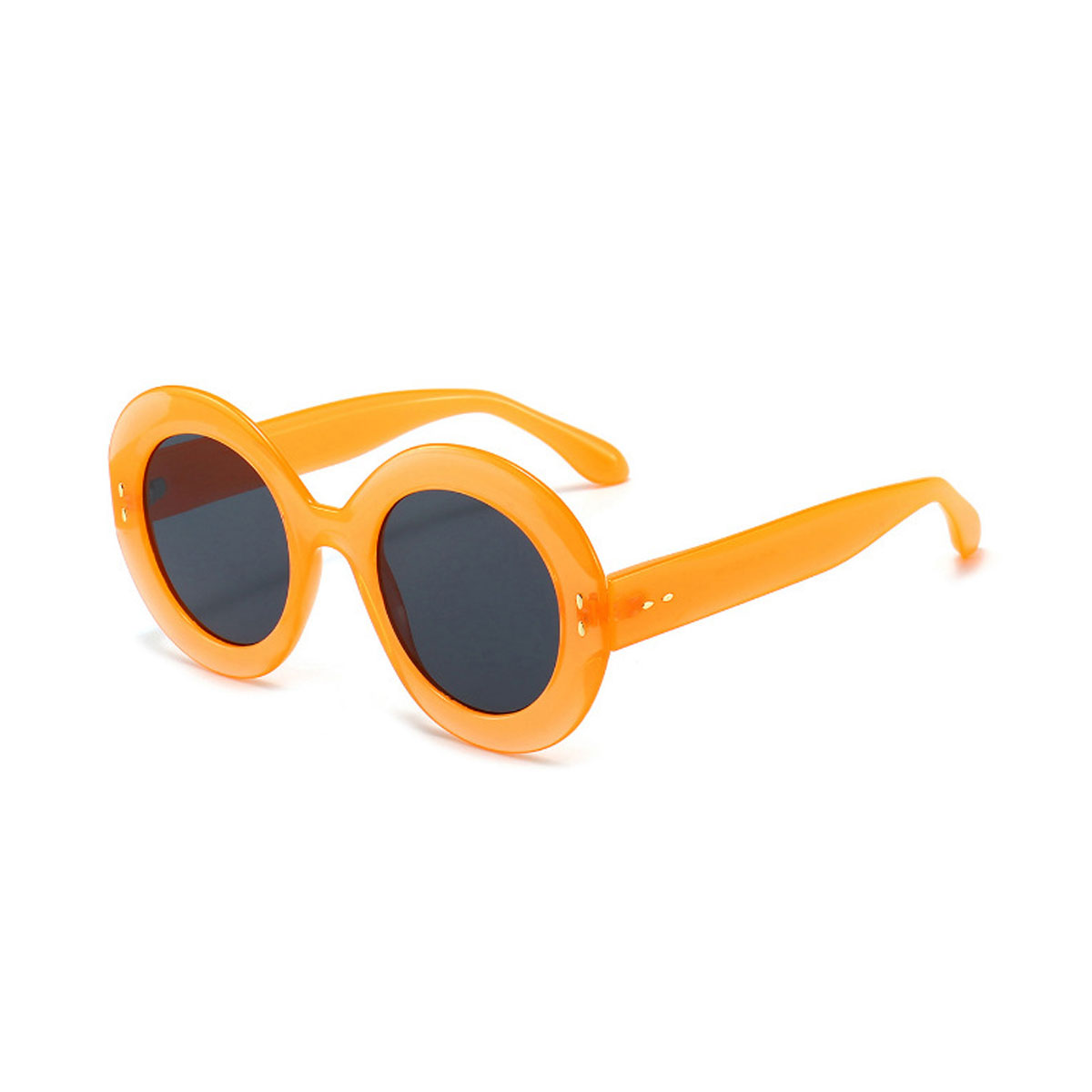 ASOS DESIGN round sunglasses in black metal with orange lens | ASOS