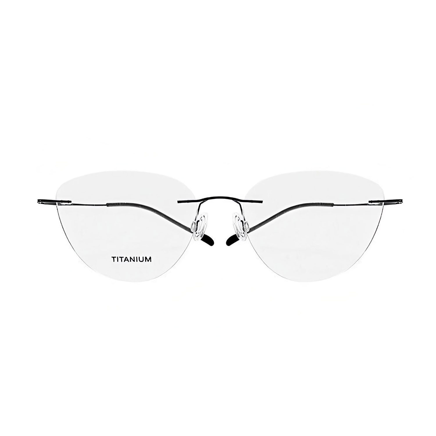 Rimless Cat-Eye Titanium Memory Metal Eyeglass Frames