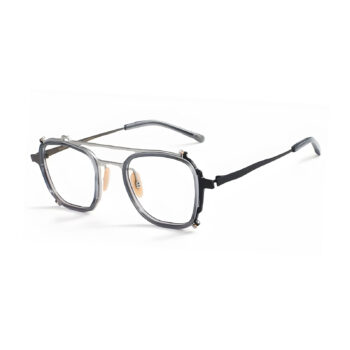 Black Silver Titanium Acetate Asymmetrical Frames