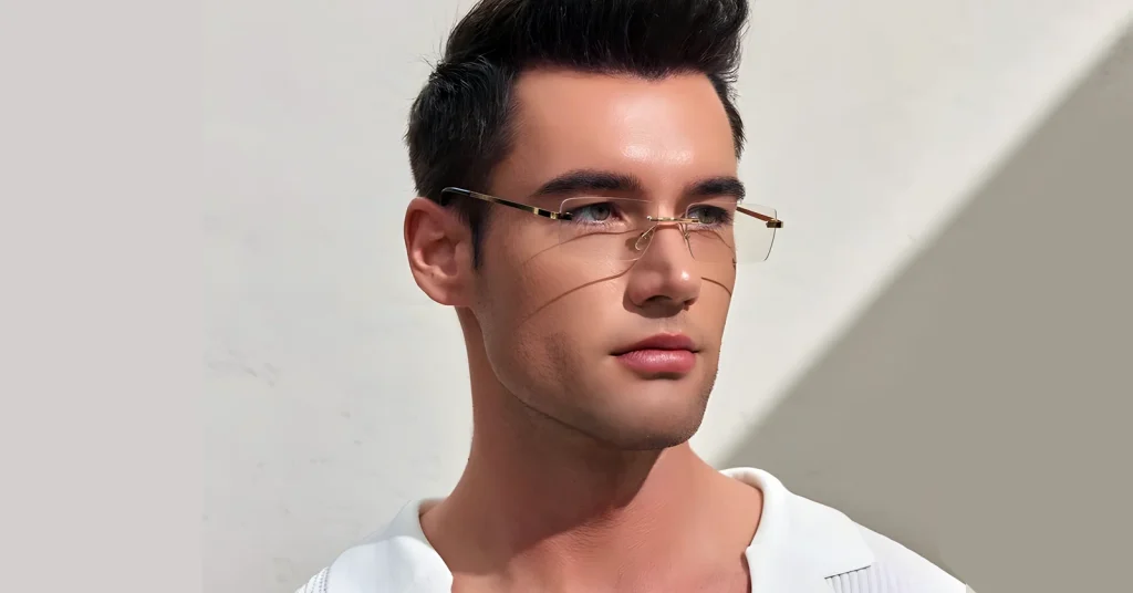 Stylish Rimless Glasses For Men With Hypoallergenic Titanium Frames