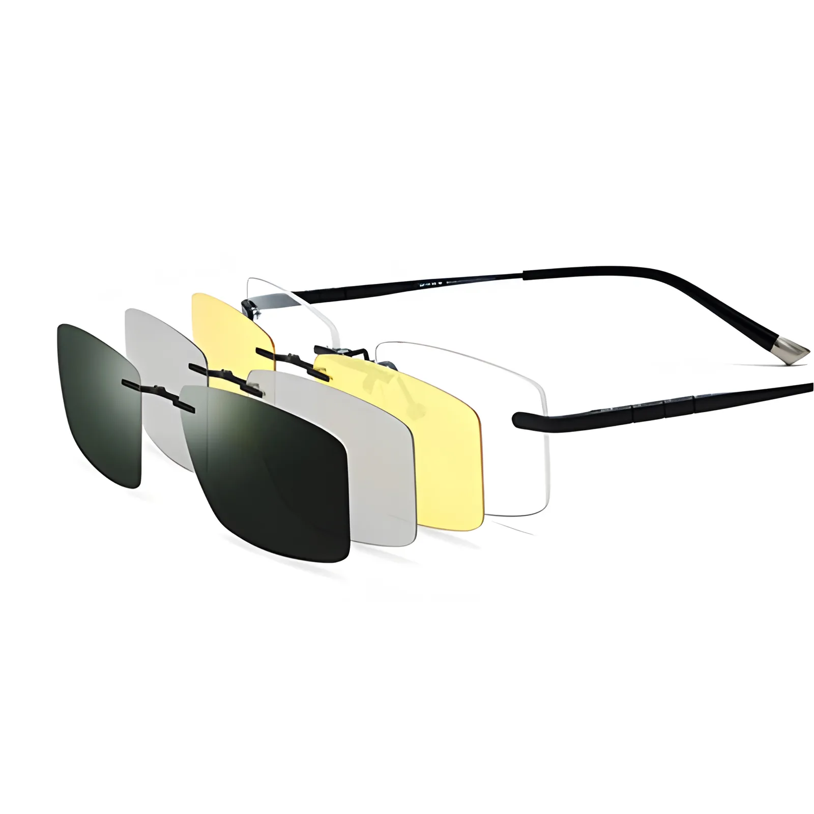 Titanium Rimless Rectangle Magnetic Clip-On Frames display picture 2