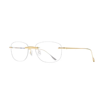 Gold Reactangle Rimless Titanium Frames