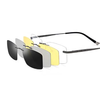 FOCAL Rimless Rectangle Magnetic Clip-On Frames
