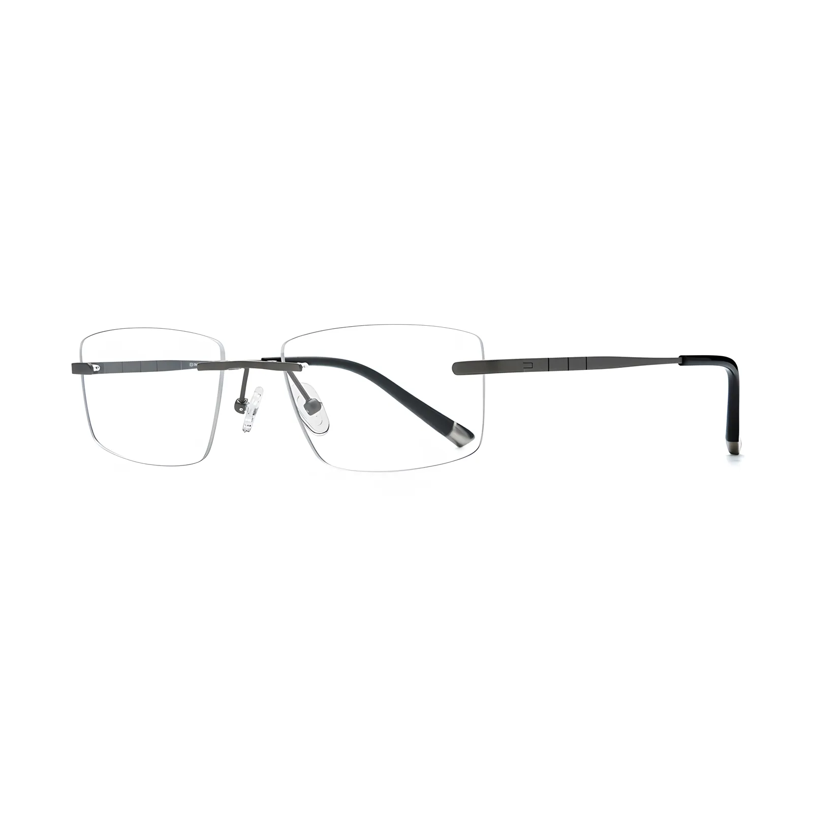 Titanium Rimless Rectangle Magnetic Clip-On Frames