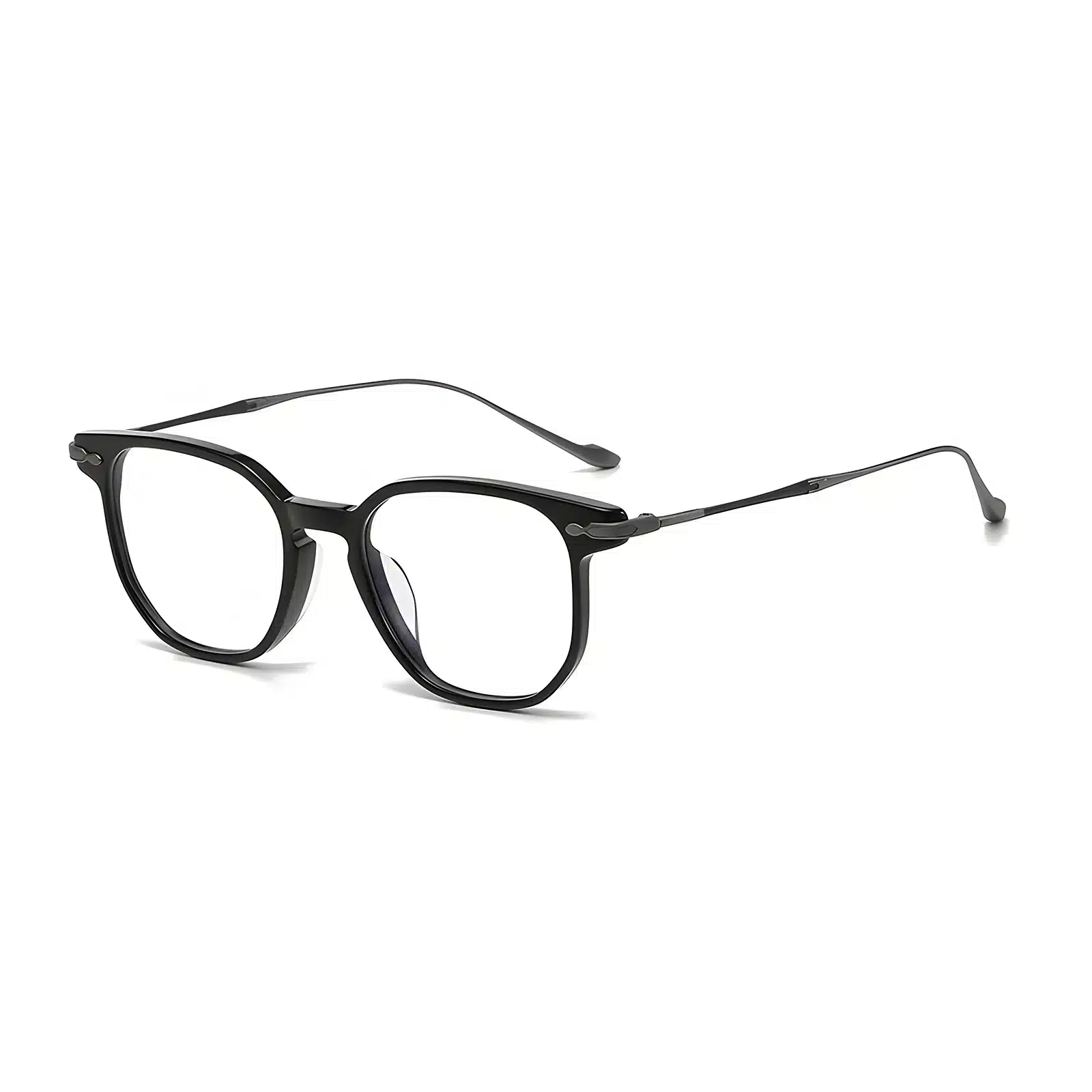 01 BK Retro-Inspired Rectangle Optical Frame
