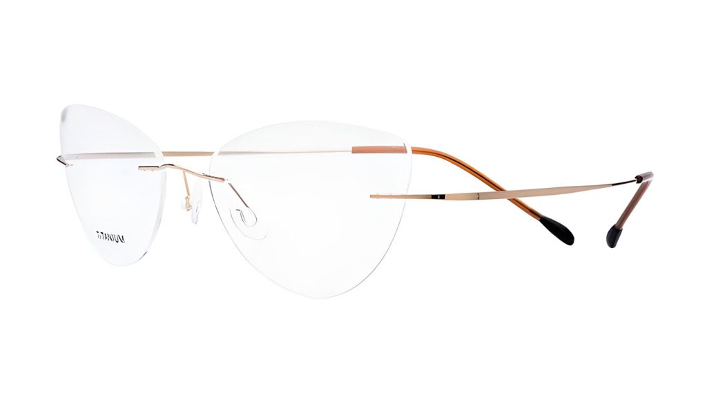 Rimless Cat-Eye Memory Metal Frames