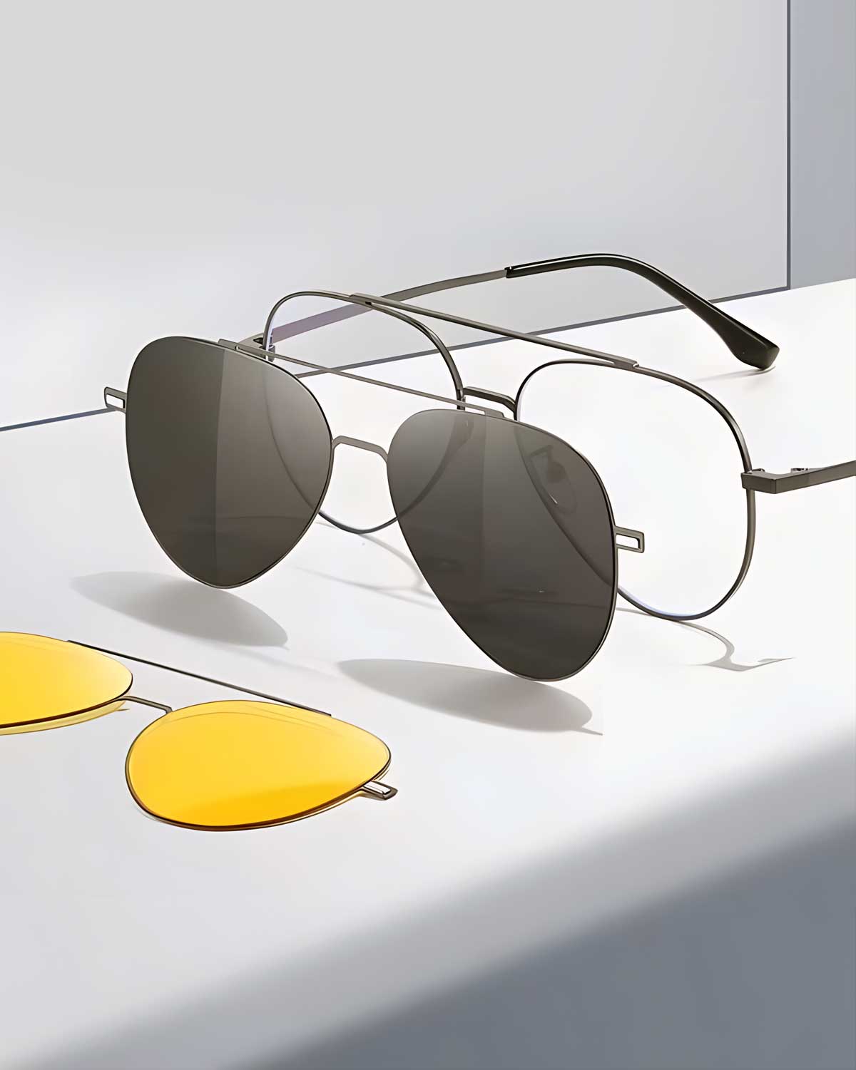 How do magnetic clip-on sunglasses work?