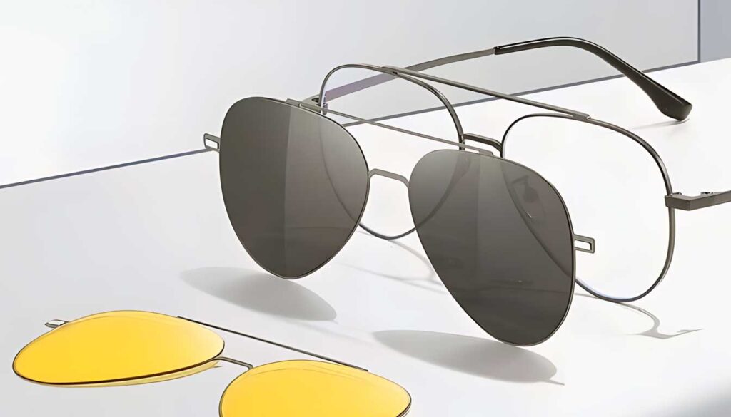 magnetic clip-on sunglasses