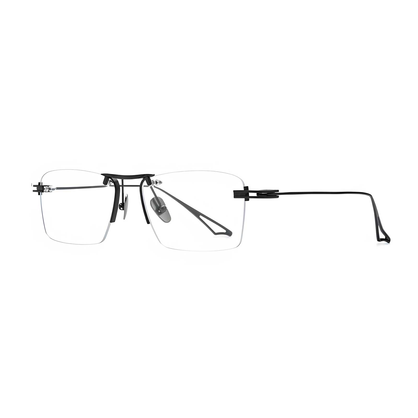 09-Rimless-Titanium-Prescription-Glasses-Black-Side-View