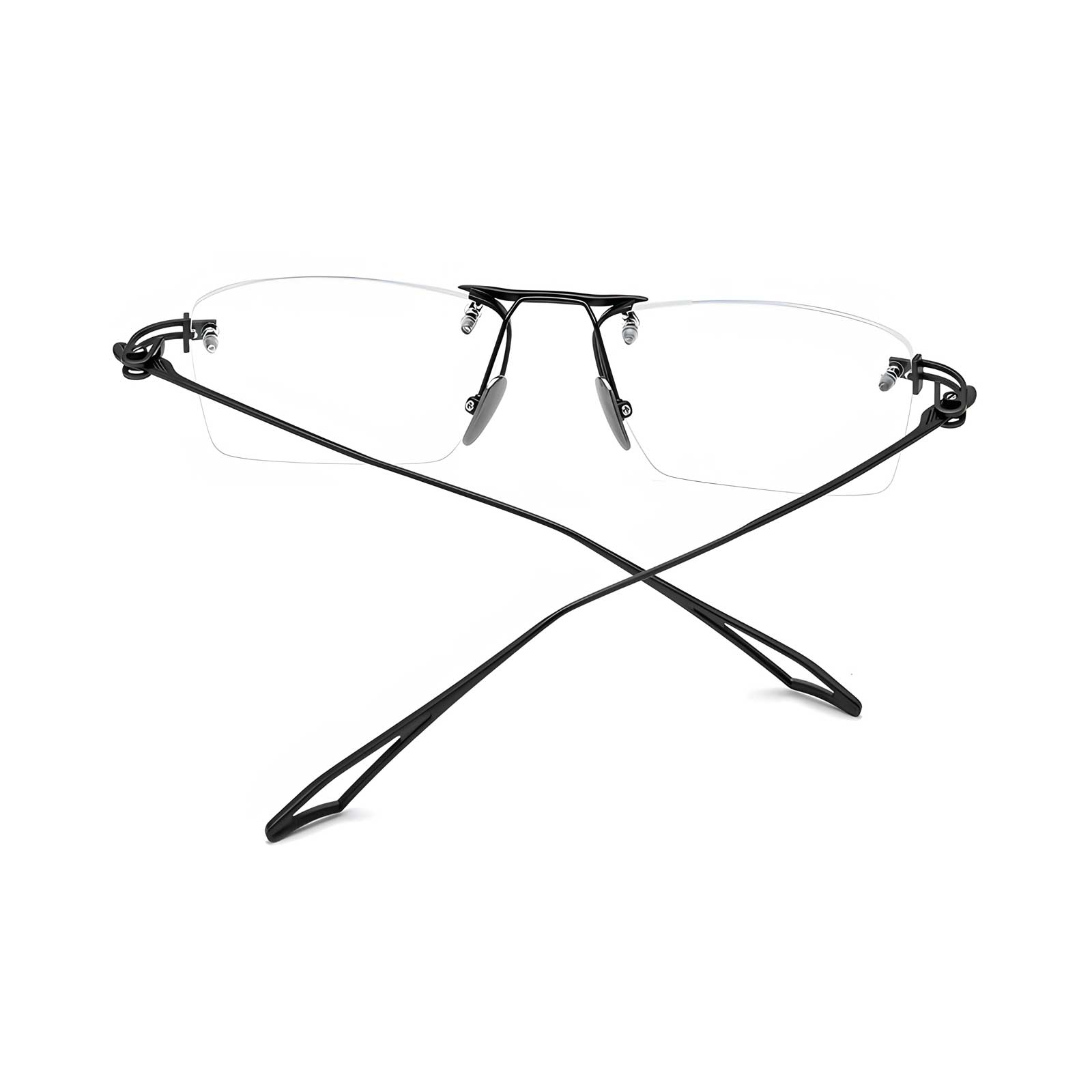 11-Rimless-Titanium-Prescription-Glasses-Black-Back-View