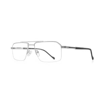 LINEA-Titanium-Semi-Rimless-Aviator-Eyeglass-Frames-Silver