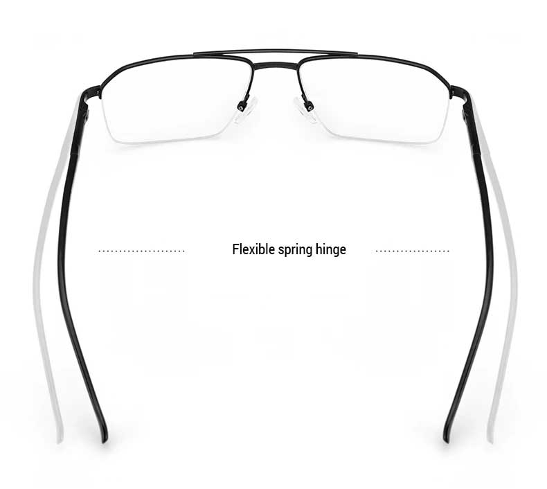 LINEA Titanium Semi-Rimless Aviator Eyeglass Frames Flex Detail