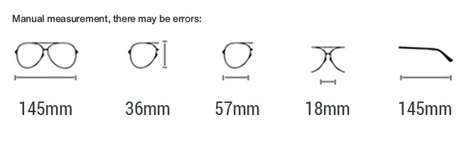 IKER Semi Rimless Titanium Frame size chart
